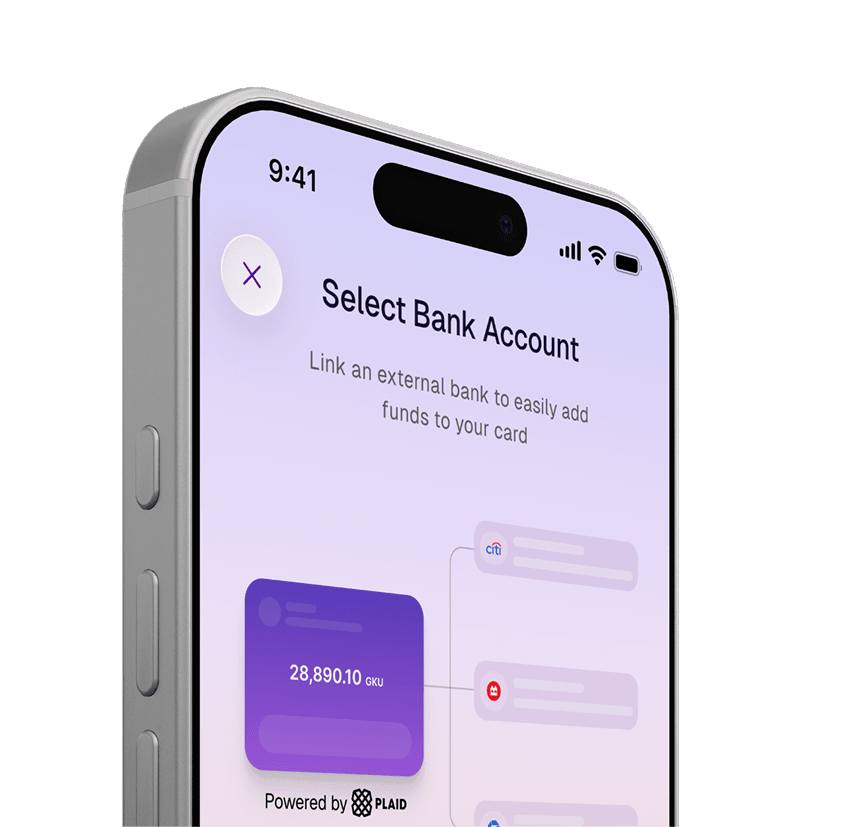 Phone screen showing Plaid bank selection